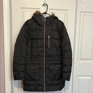 Eddie Bauer Black Quilted Puffer Coat with Hood